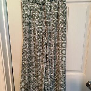 Max Studio Green Floral Wide Leg Pants